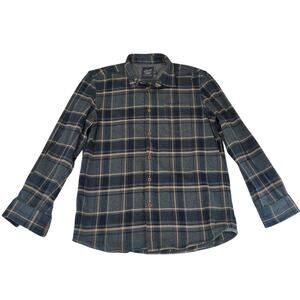 Grayers Heritage Flannels Navy Gray Plaid Button-down Shirt Cotton‎ Men's Large